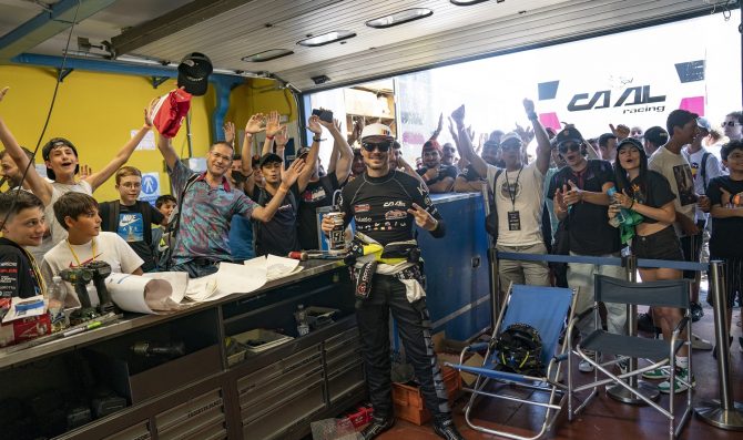 Blaze of crowd and Challenger Trophy podium for Max Lanza at Vallelunga